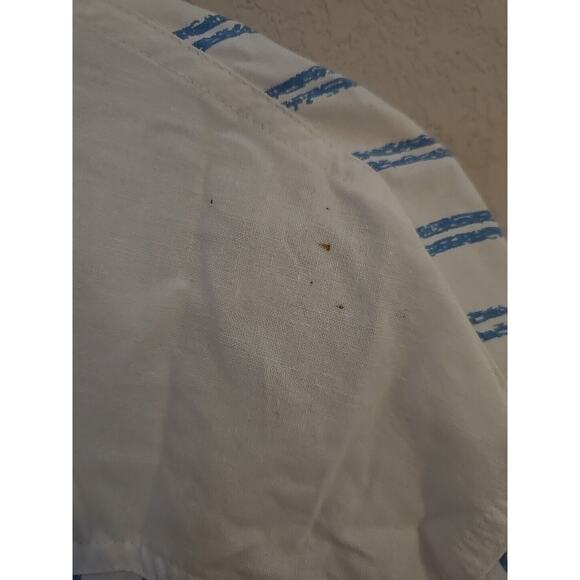 VTG 90's Color Block Striped Pockets Long Sleeve Button Down Shirt Men's Medium - Picture 3 of 6